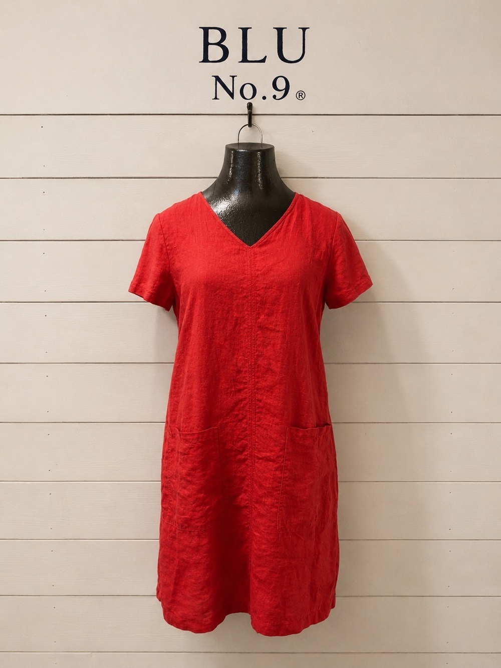 BLU NO.9 – Short Sleeve Red Dress – Size P/S